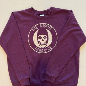 Y2K Women's Misfits Fiend Club Skull Punk Goth Danzig Size Large Maroon Sweater